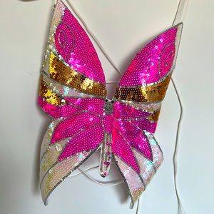 NWT Akira Brand Size S/M Butterfly tie-back Top